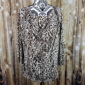 Chico's size 3. XL. Drape neck cheetah